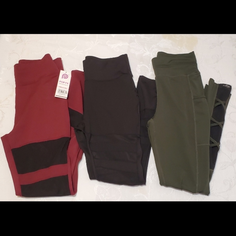 Lot/Bundle (3) Popfit Athletic Workout Leggings